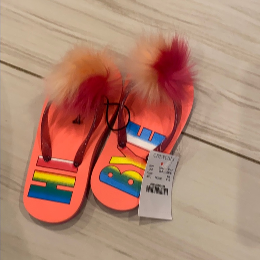 NWT jcrew pom pom flip flops